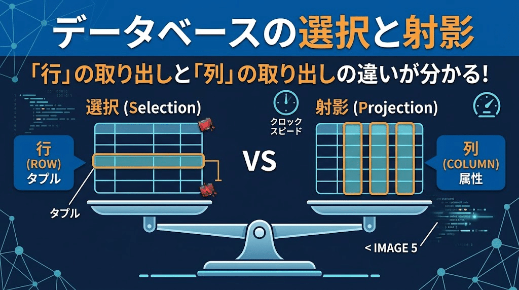 データベースの「選択」と「射影」の違いとは？SQLでの対応と覚え方を分かりやすく解説