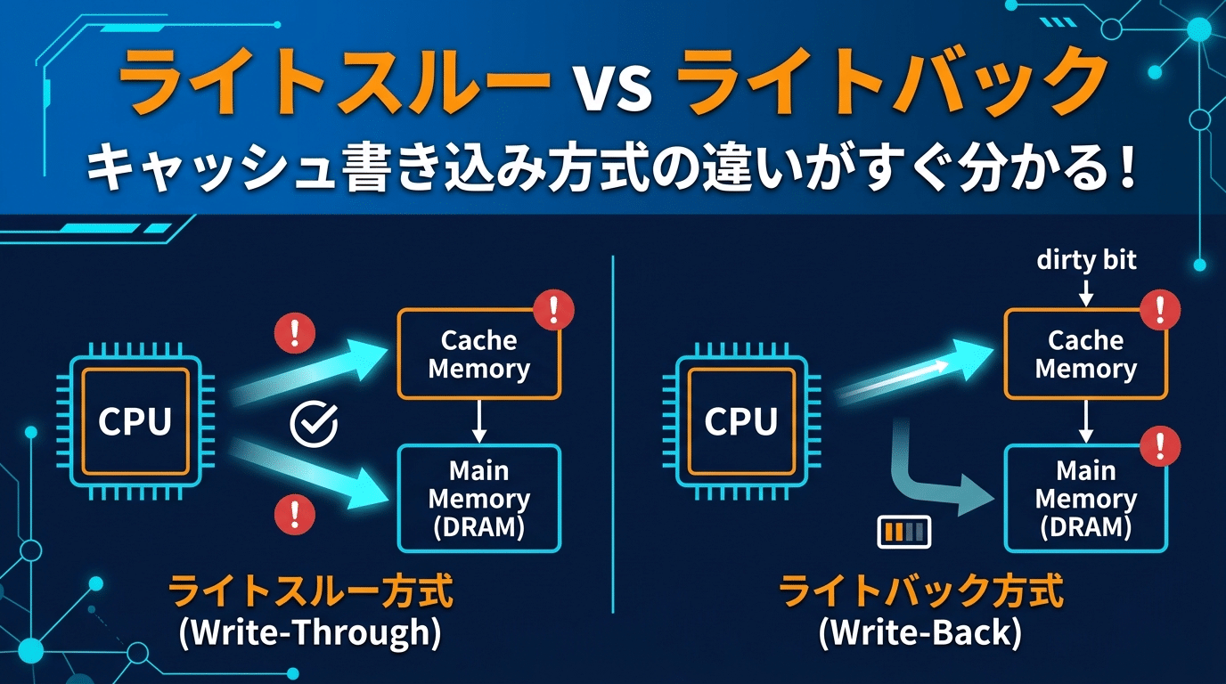 ライトスルー方式とライトバック方式の違いとは？キャッシュメモリの書き込み制御を徹底解説